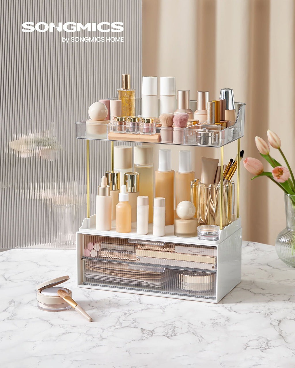 Make-Up Organizer 4 nivåer 20 x 32 x 39,1 cm, transparent