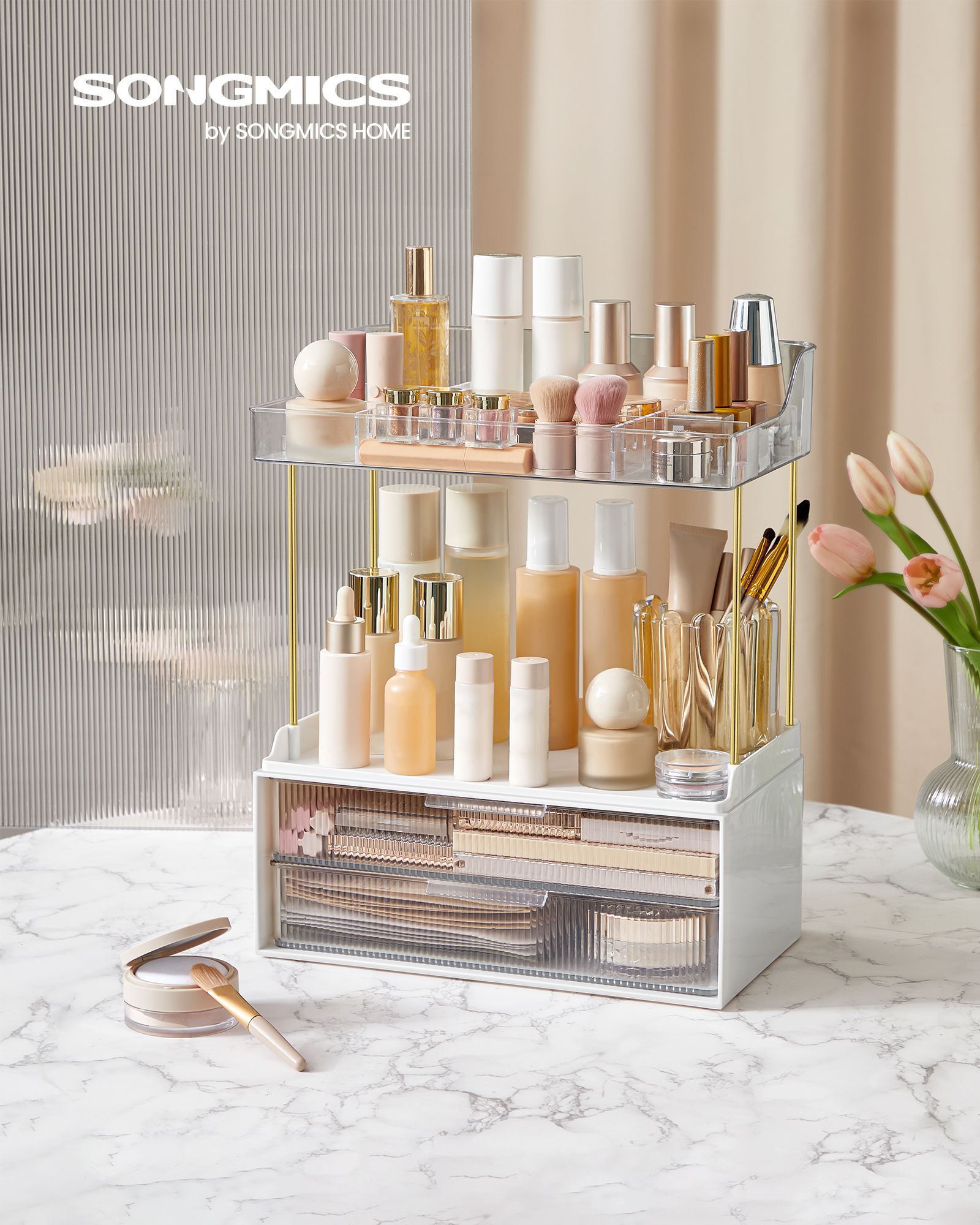 Make-Up Organizer 4 nivåer 20 x 32 x 39,1 cm, transparent