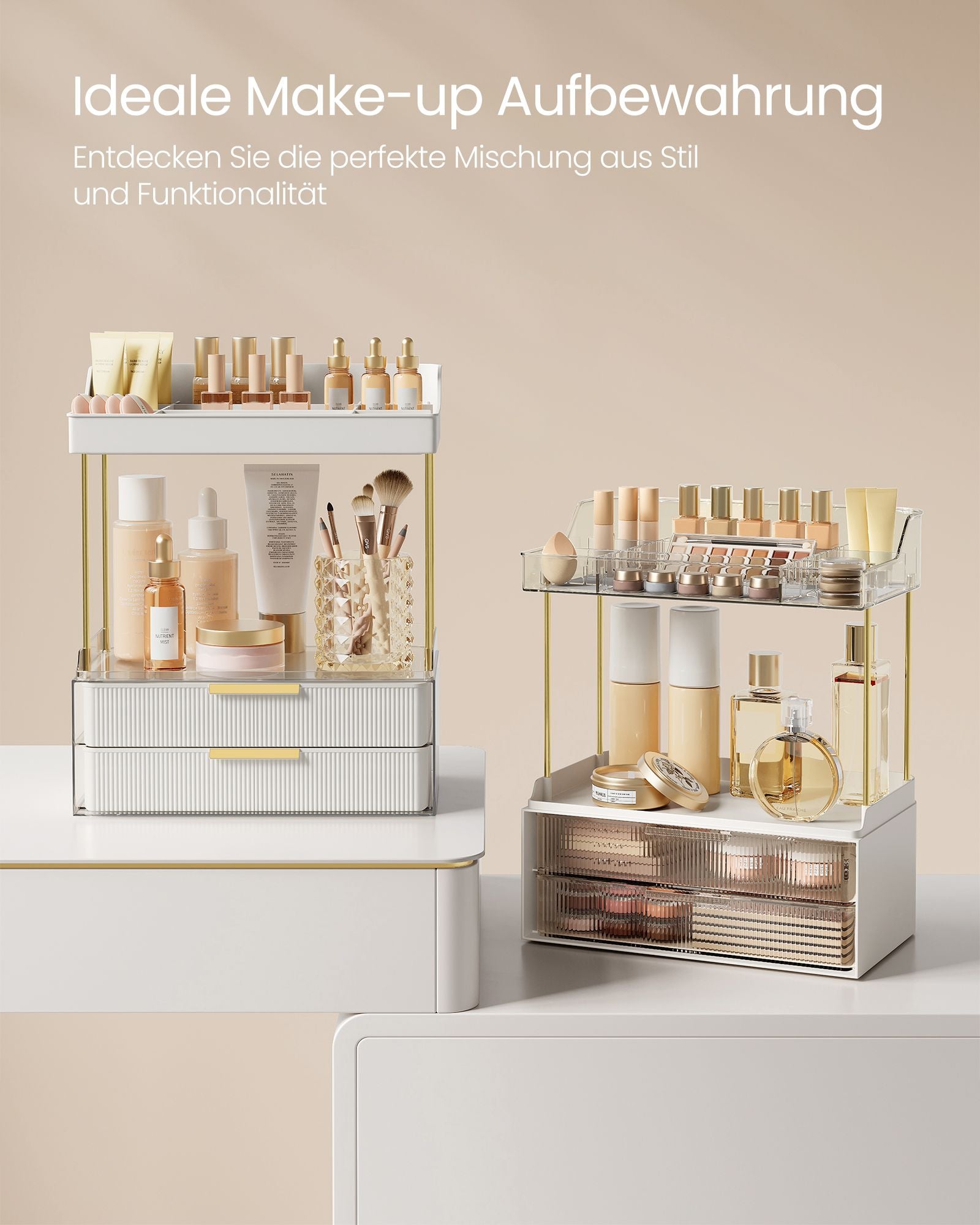 Make-Up Organizer 4 nivåer 20 x 32 x 39,1 cm, transparent