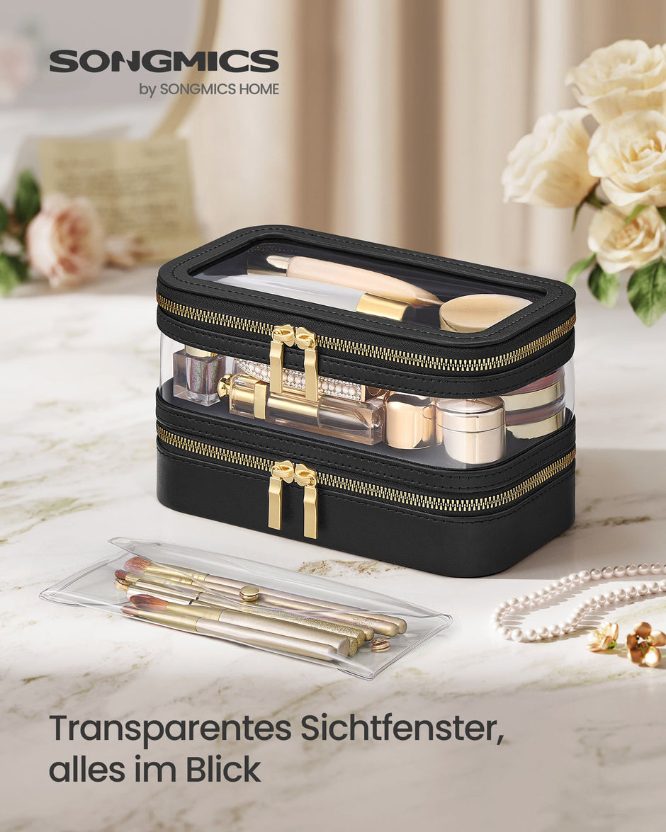 Sminkväska med smyckeskrin – Elegant design – Bläcksvart