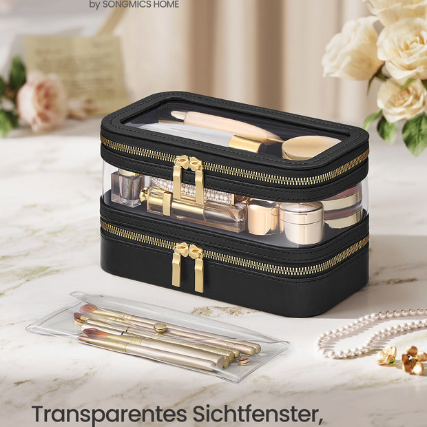 Sminkväska med smyckeskrin – Elegant design – Bläcksvart