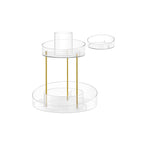 Vändande make-up arrangör med extra transparent behållare