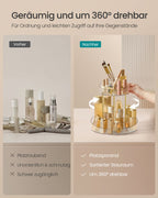 Vändande make-up arrangör med extra transparent behållare