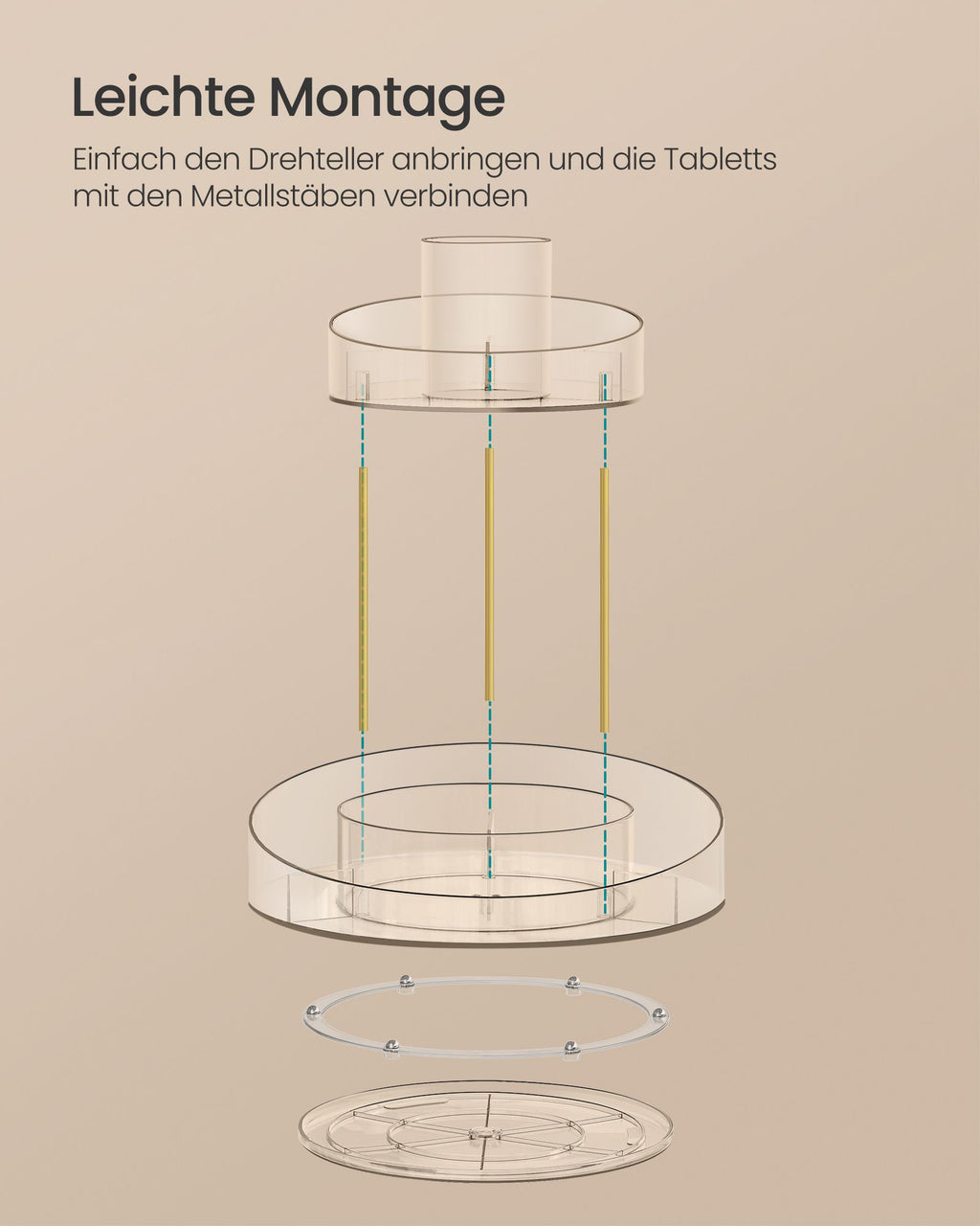 Vändande make-up arrangör med extra transparent behållare