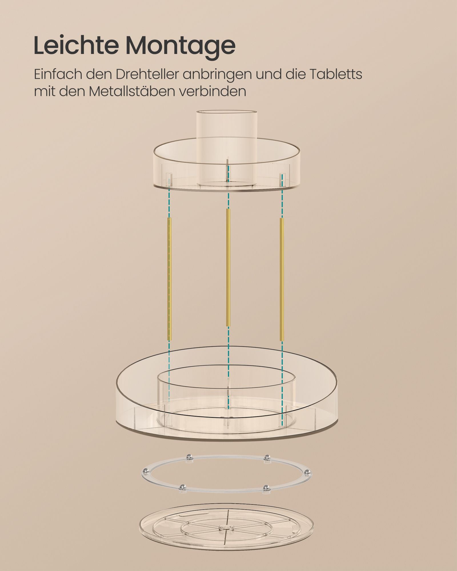 Vändande make-up arrangör med extra transparent behållare