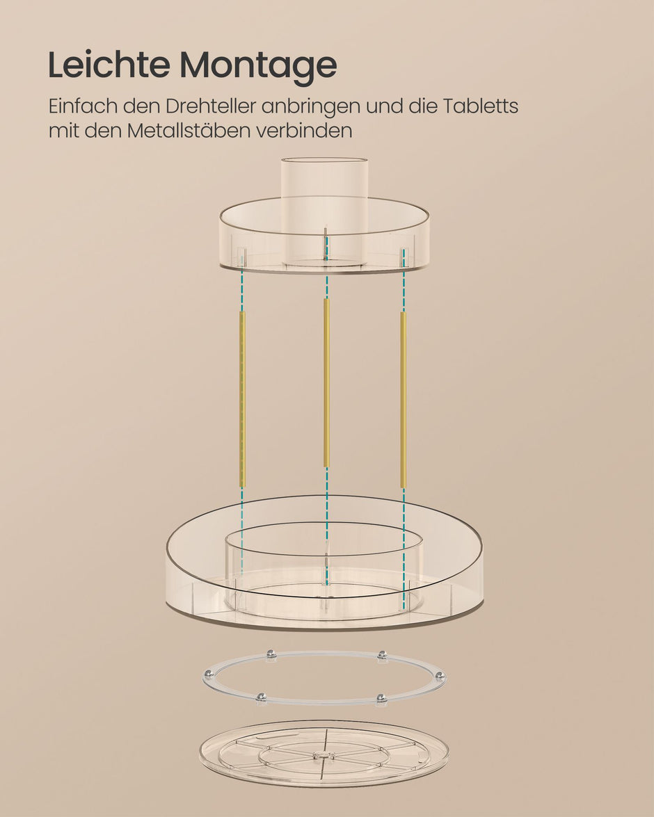Roterbar sminkorganisator – Extra bricka – Transparent