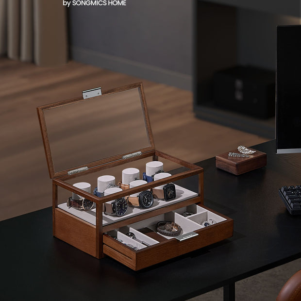 Klocklåda – 2 nivåer – 7 klockkuddar – kaffebrun