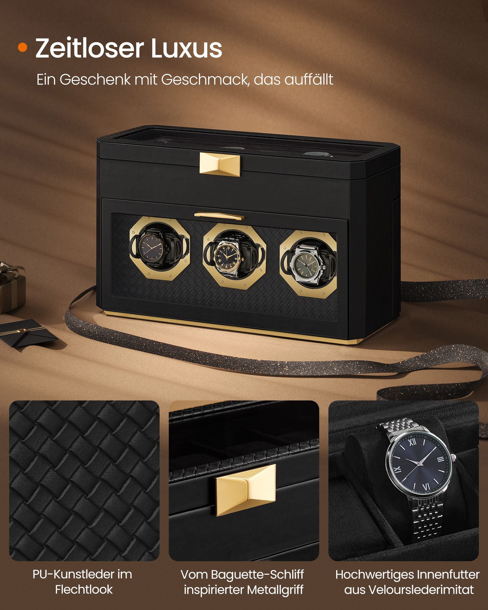 Klockbox – för 9 klockor – bläcksvart