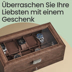 Watchbox med glaslock - 2 lager för 12 klockor