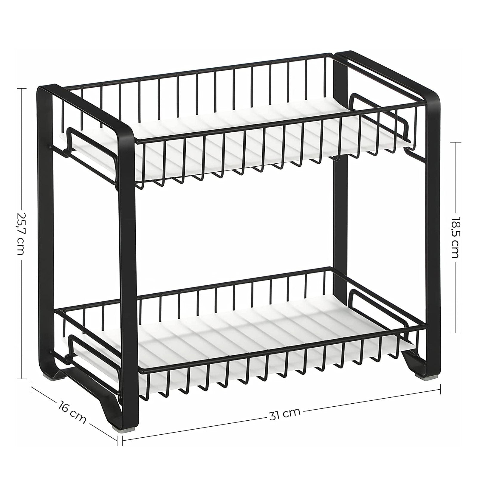 Ört rack - köksställ - bänkskivanarrangör - badrumsställ - svart