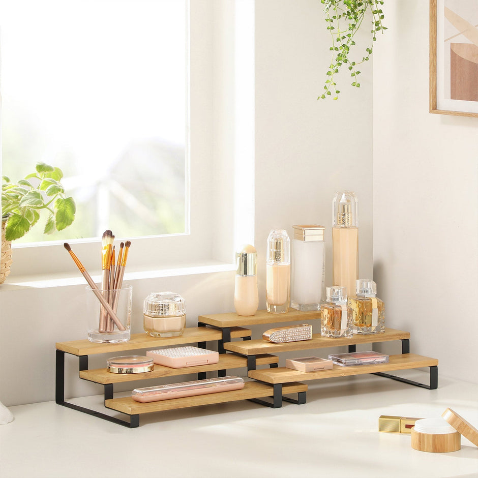 Kryddställ – Utdragbar design – Set om 2 – Natur/svart