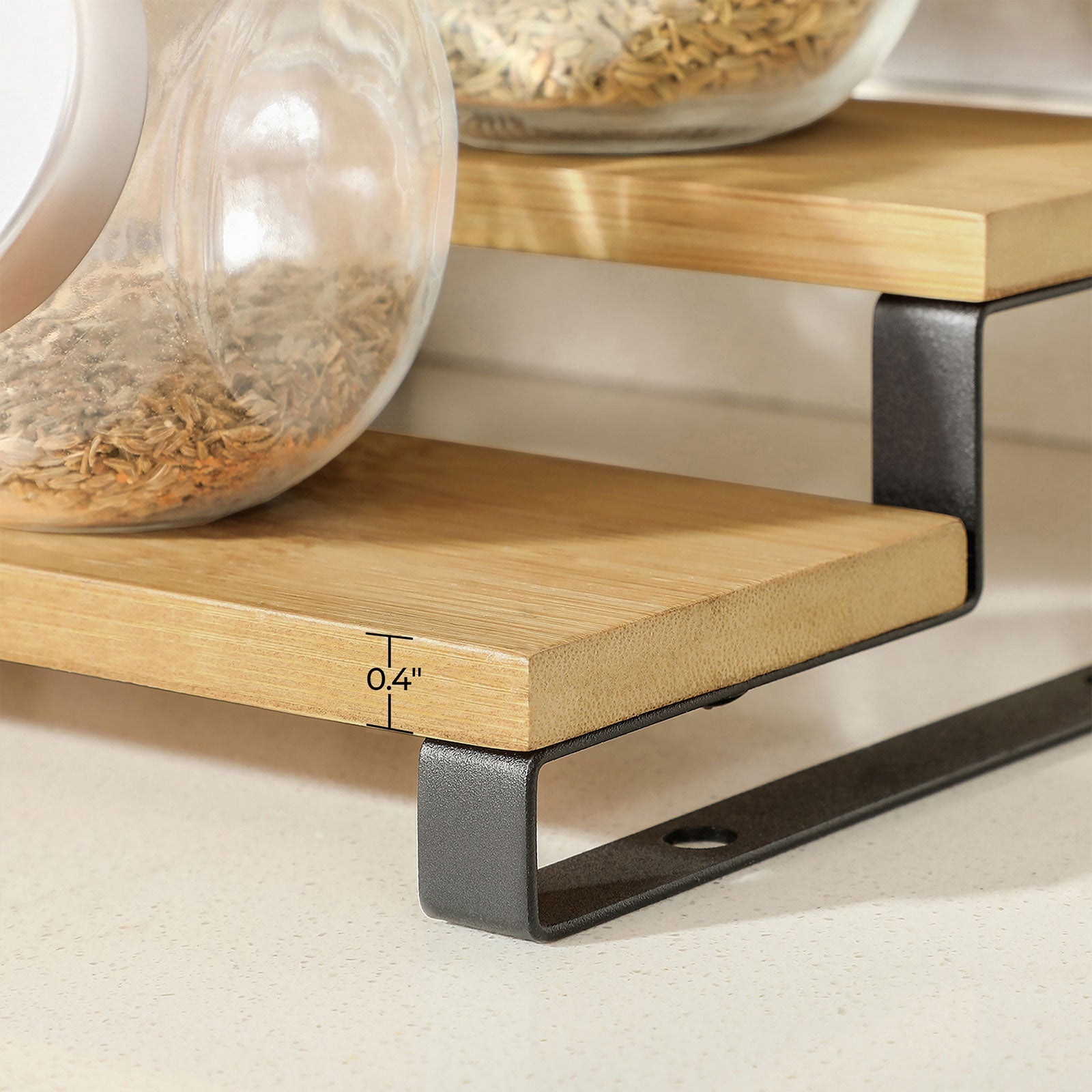 Kryddställ – Utdragbar design – Set om 2 – Natur/svart