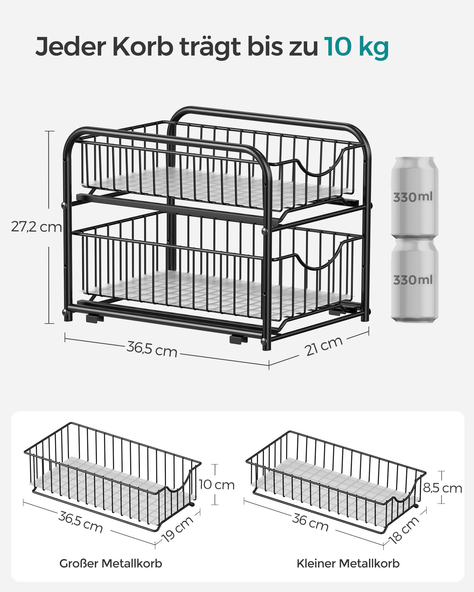 Kitchen Casting Organizer - Stackbar - Classic Black