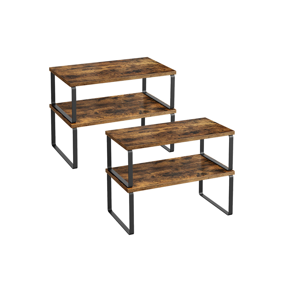 Kryddställ – set om 4 – metallram – bläcksvart och vintagebrun