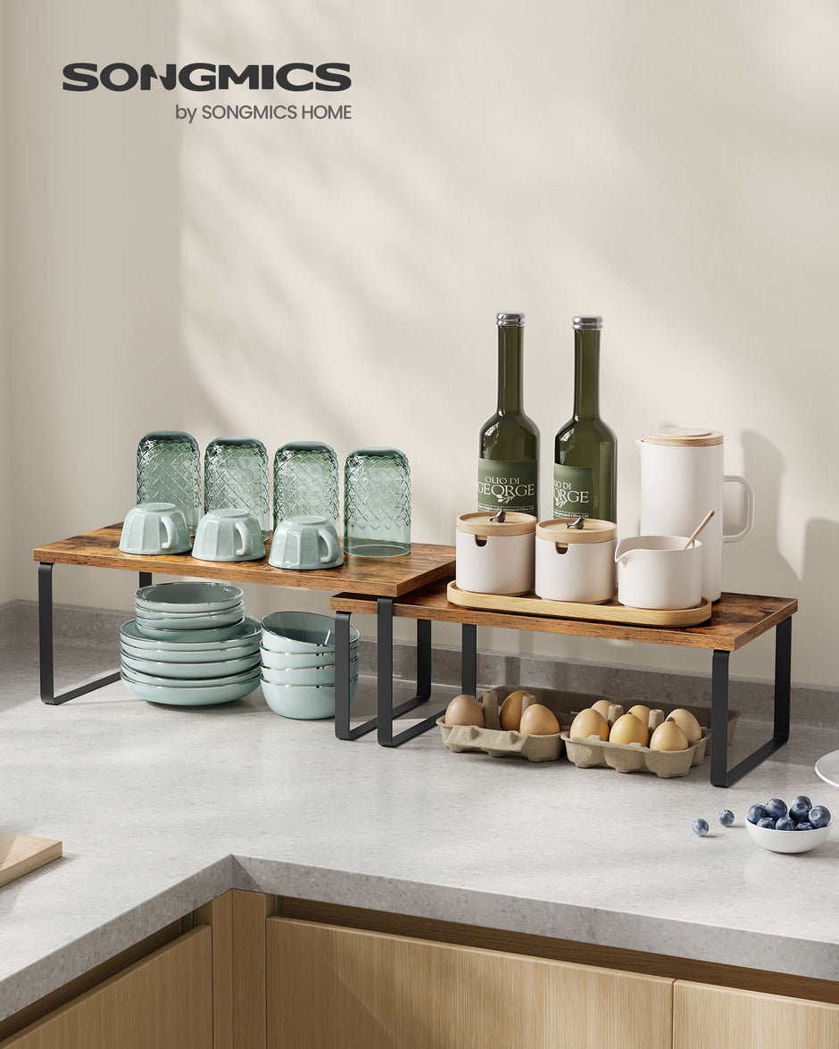 Kryddställ – set om 4 – metallram – bläcksvart och vintagebrun