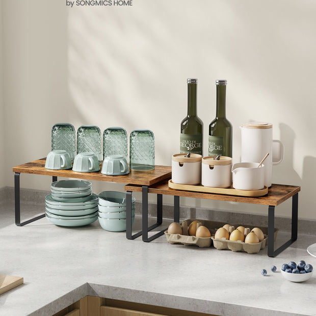 Kryddställ – set om 4 – metallram – bläcksvart och vintagebrun