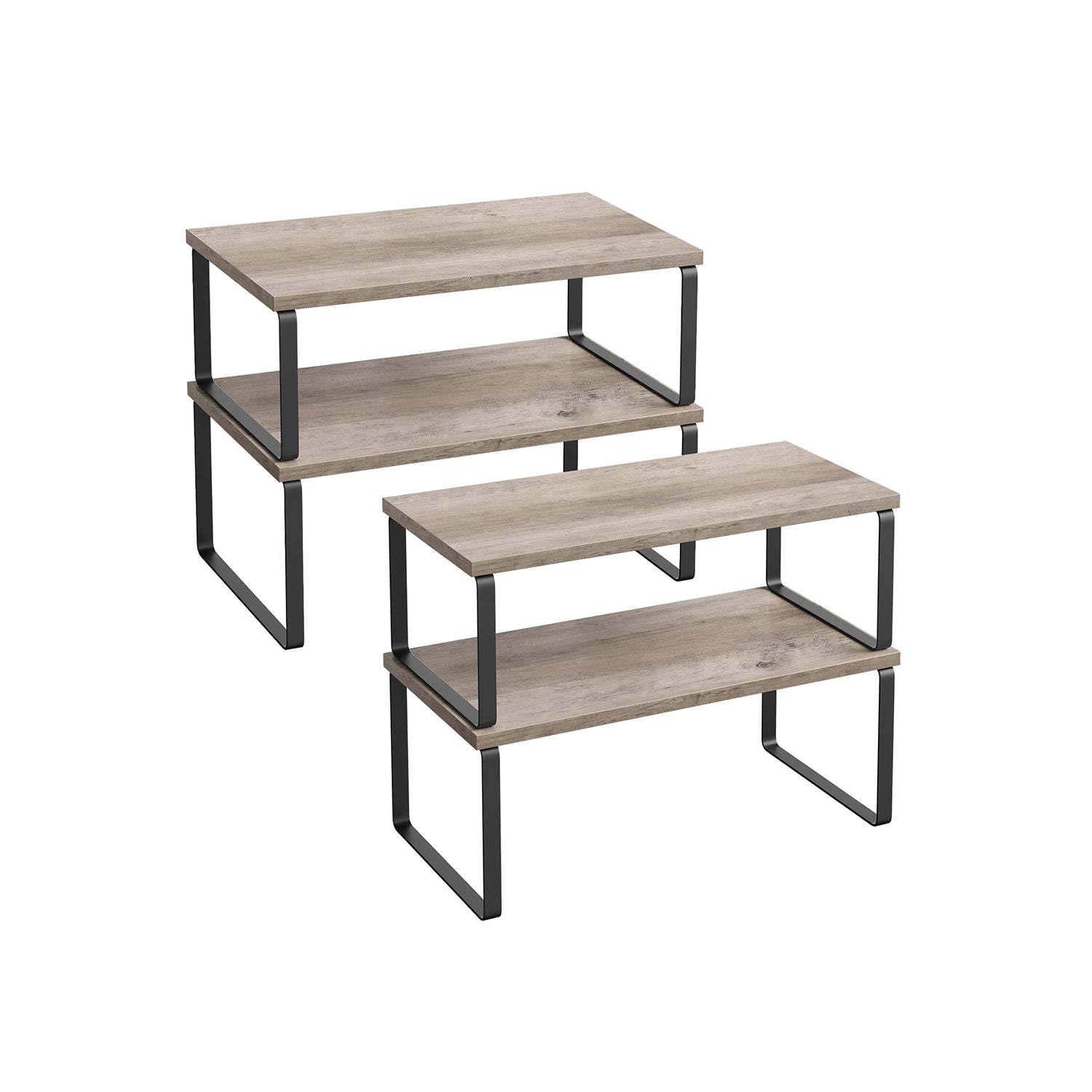 Kryddställ – set om 4 – metallram – bläcksvart och vintagebrun