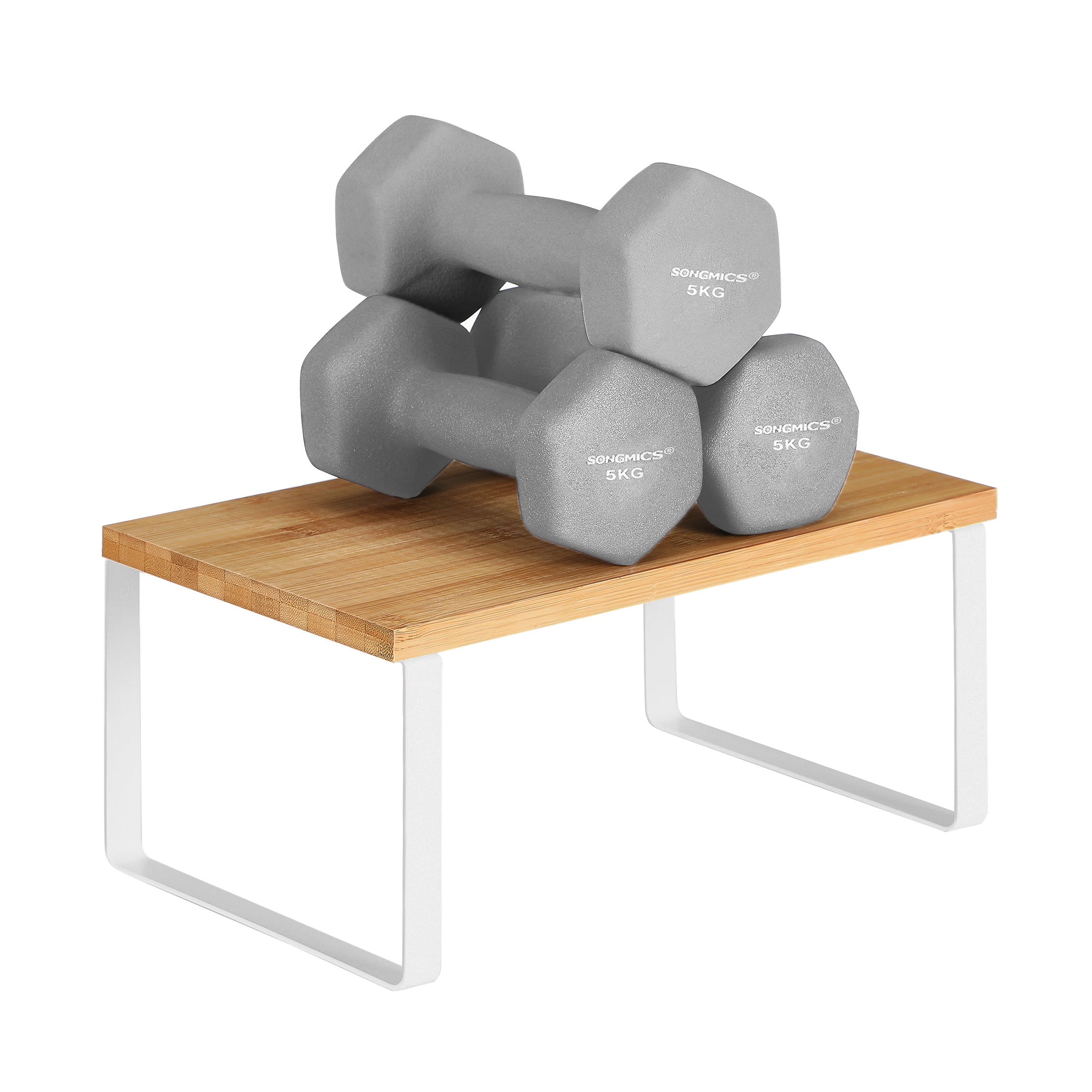 Örtställen - Köksplankor - Köksarrangörer - Uppsättning av 2 - Metallram - White / Naturel