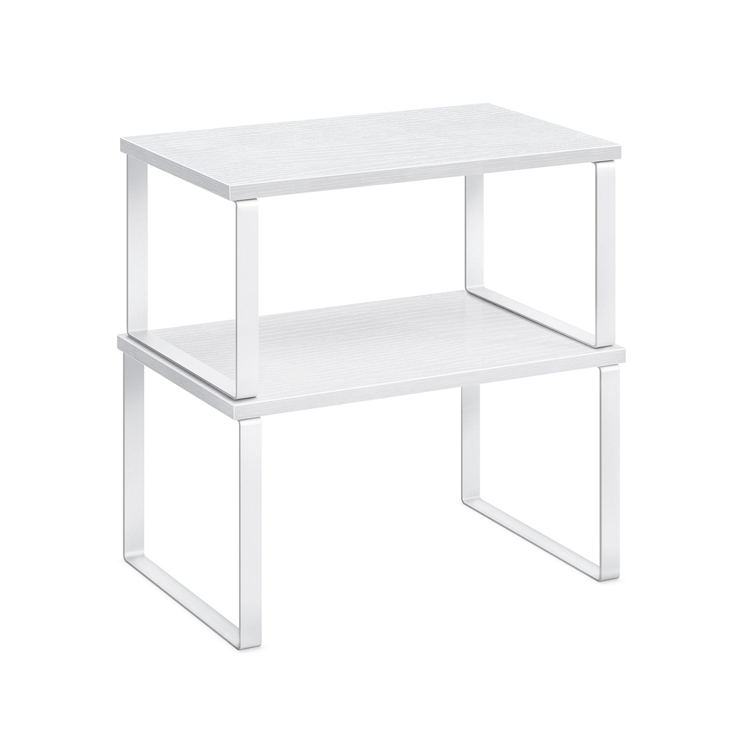 Örtställen - Köksplankor - Köksarrangörer - Uppsättning av 2 - Metallram - White / Naturel