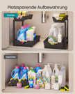 Gootsteenorganizer - L-vormig voor Onderkast - Uittrekbaar - Inktzwart - 40 x 29,5 x 41,5 cm
