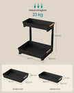 Gootsteenorganizer - L-vormig voor Onderkast - Uittrekbaar - Inktzwart - 40 x 29,5 x 41,5 cm