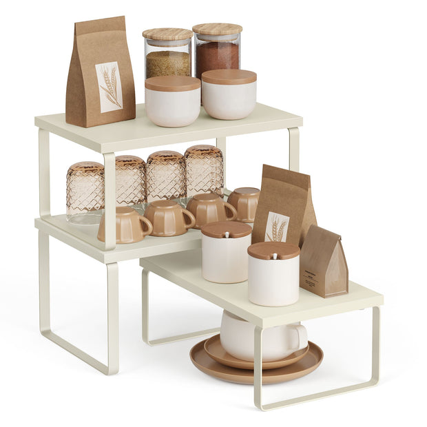 Kruidenrek – Set van 3 – Stapelbaar – Metaal en Hout – Licht Warmwit