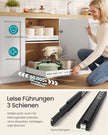 Uittrekbare Kastlades – Set van 2 – In Breedte Verstelbaar 30-51,5 cm – 53,4 cm Diep – Matwit