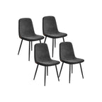 Matsal Stick uppsättning av 4 gjorda av Chenillestof Crèmewit