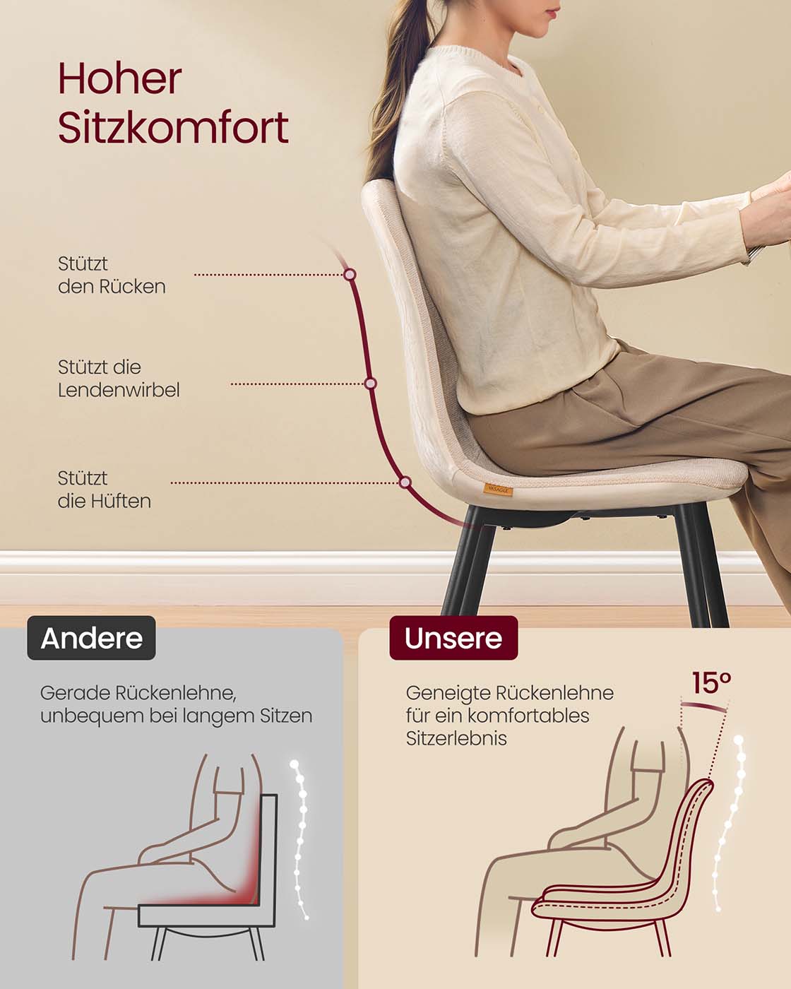 Matsalsstolset om 4 – Bekvämt och stilrent – Krämvit