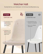 Matsal Stick uppsättning av 4 gjorda av Chenillestof Crèmewit