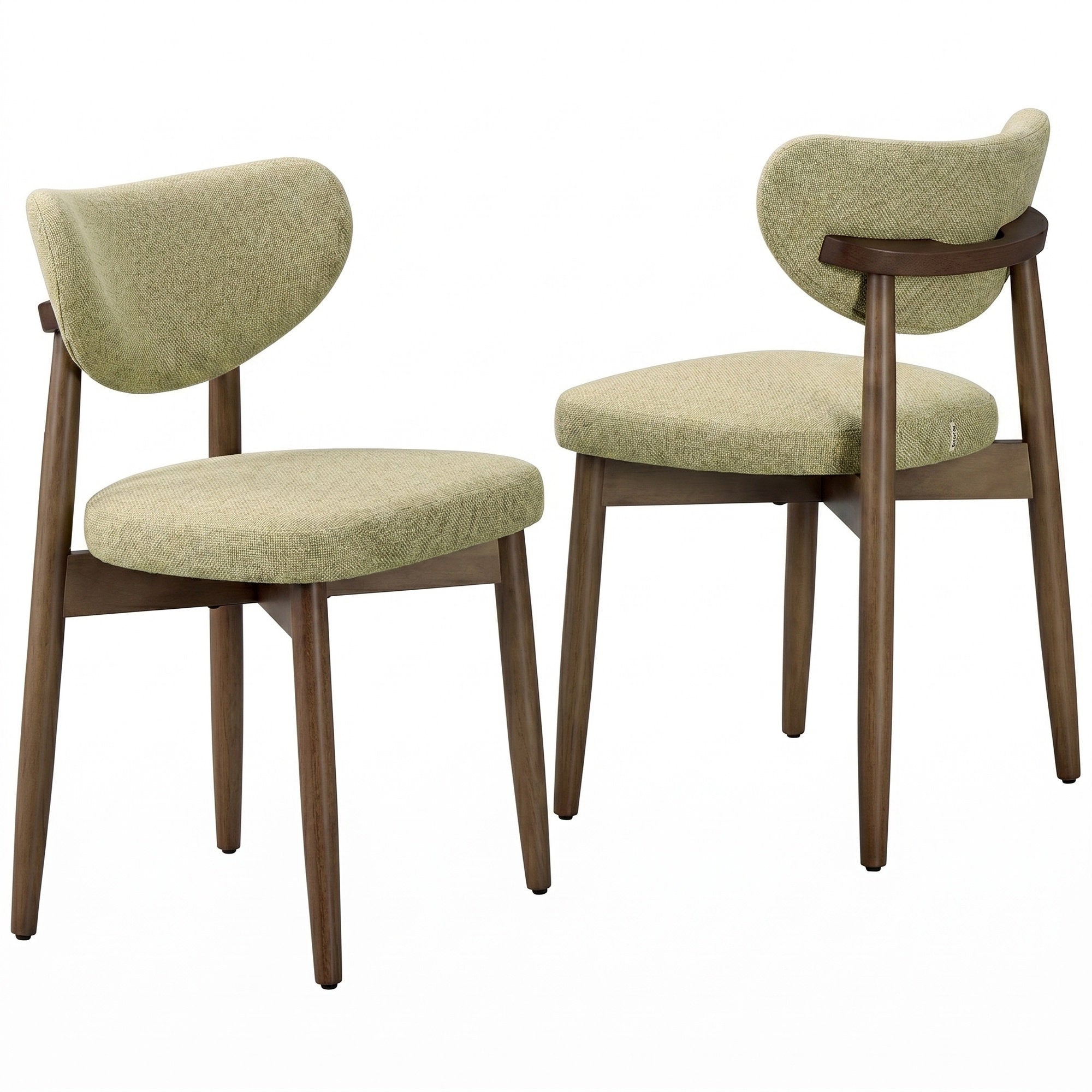 Eetkamerstoelen - Set van 2 - Ergonomische Rugleuning - Massief Hout - Groen