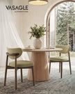 Eetkamerstoel - 2-Delige Set met Massief Houten Poten - Olijfgroen - 50 x 51 x 82 cm