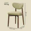 Eetkamerstoelen - Set van 2 - Ergonomische Rugleuning - Massief Hout - Groen