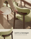 Eetkamerstoel - 2-Delige Set met Massief Houten Poten - Olijfgroen - 50 x 51 x 82 cm