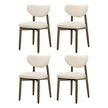 Eetkamerstoelen - Set van 4 - Ergonomische Rugleuning - Massief Hout - Beige