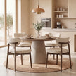 Eetkamerstoelen - Set van 4 - Ergonomische Rugleuning - Massief Hout - Beige