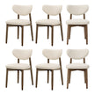 Eetkamerstoelen - Set van 6 - Ergonomische Rugleuning - Massief Hout - Beige