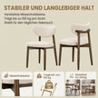 Eetkamerstoelen - Set van 6 - Ergonomische Rugleuning - Massief Hout - Beige