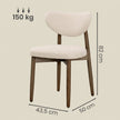 Eetkamerstoelen - Set van 2 - Ergonomische Rugleuning - Massief Hout - Beige