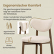 Eetkamerstoelen - Set van 2 - Ergonomische Rugleuning - Massief Hout - Beige