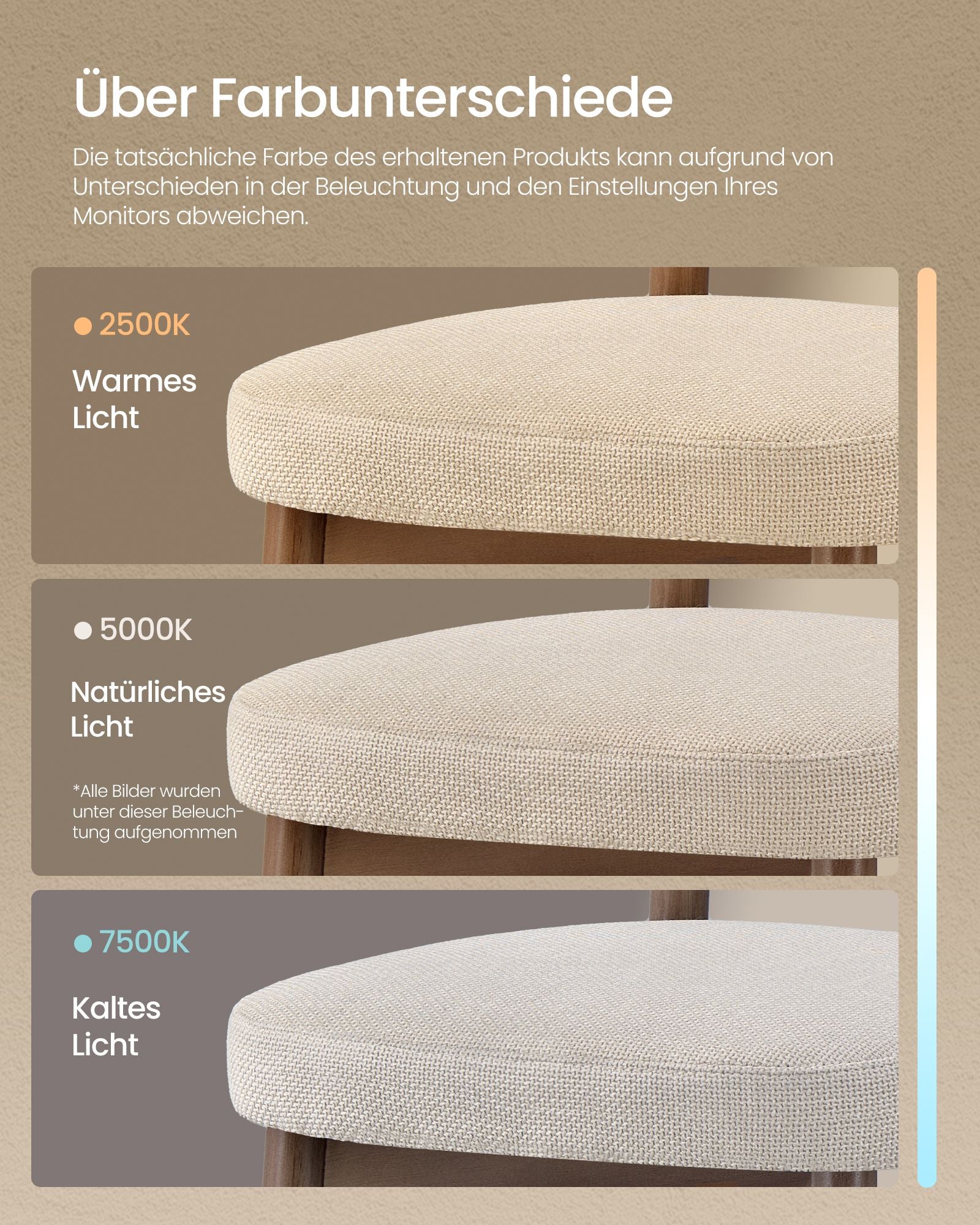 Eetkamerstoel - 2-Delige Set met Massief Houten Poten - Cappuccinobeige - 51 x 50 x 82 cm