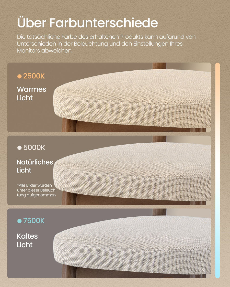 Eetkamerstoel - 2-Delige Set met Massief Houten Poten - Cappuccinobeige - 51 x 50 x 82 cm