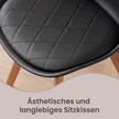 Eetkamerstoelen - Set van 4 - PU-Leer - Beukenhouten Poten - Zwart