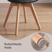 Eetkamerstoelen - Set van 4 - PU-Leer - Beukenhouten Poten - Zwart