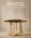 Ronde Eettafel – Ø 120 cm – Met Onderplank – 4-6 Personen – Eikenbeige