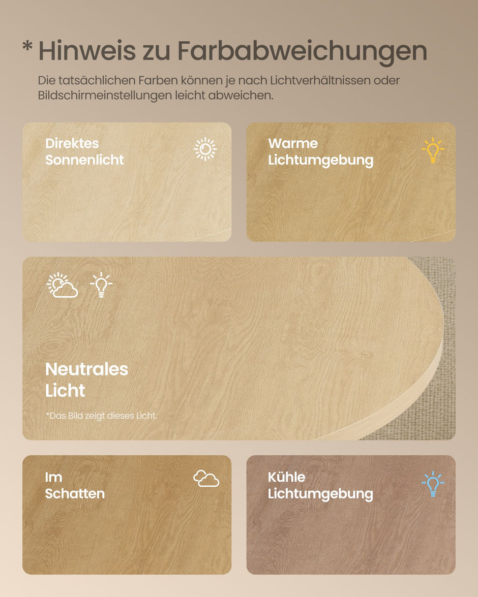 Ronde Eettafel – Ø 120 cm – Met Onderplank – 4-6 Personen – Eikenbeige