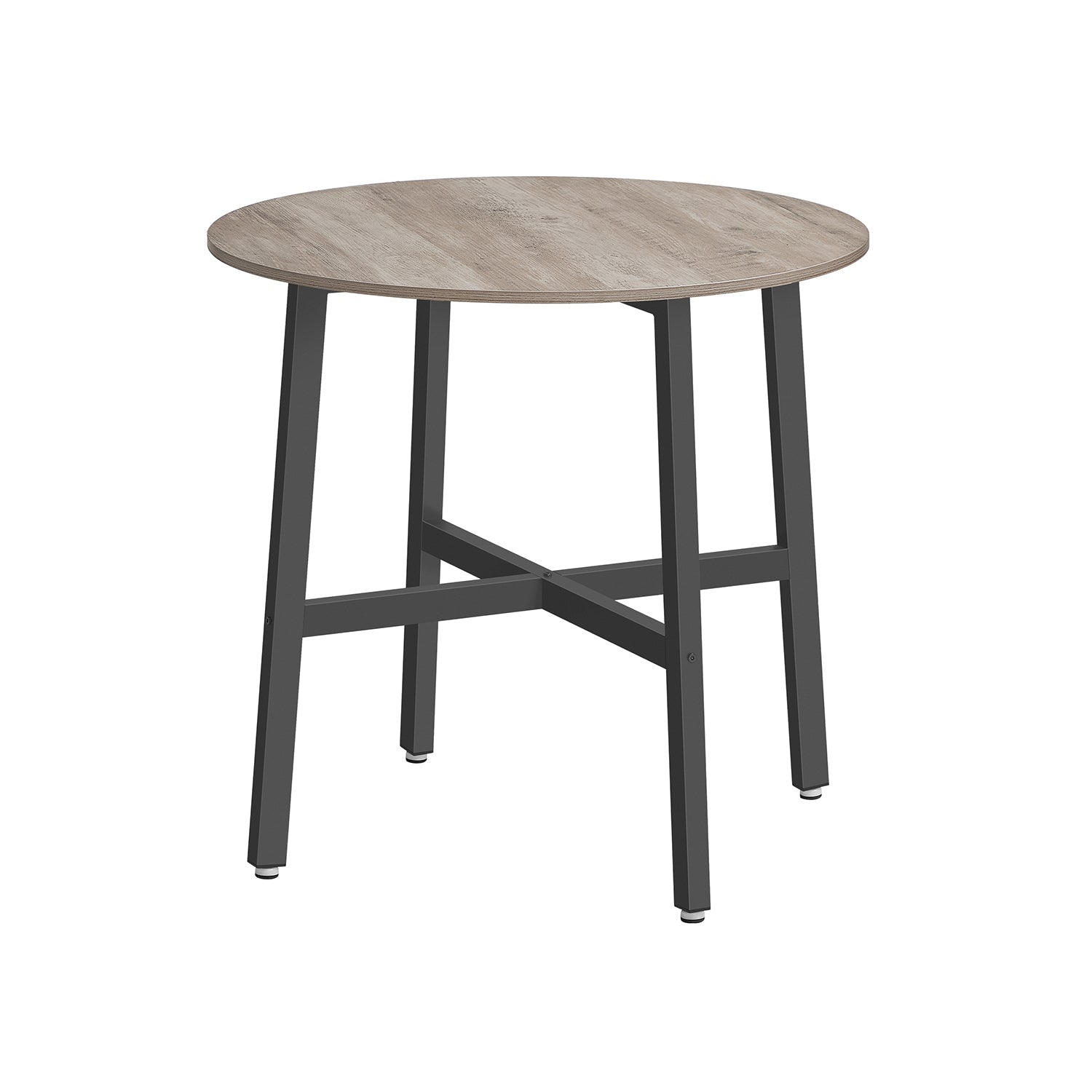 Runt matbord – Industriell design – Vintage brun/svart