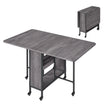 Inklapbare Eettafel – Op Wieltjes – Met Opbergruimte – 130 x 75 cm – Rookgrijs