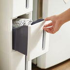 Nisrek - smal vagn - med 4 lådor - utdragbara - på hjul - vit