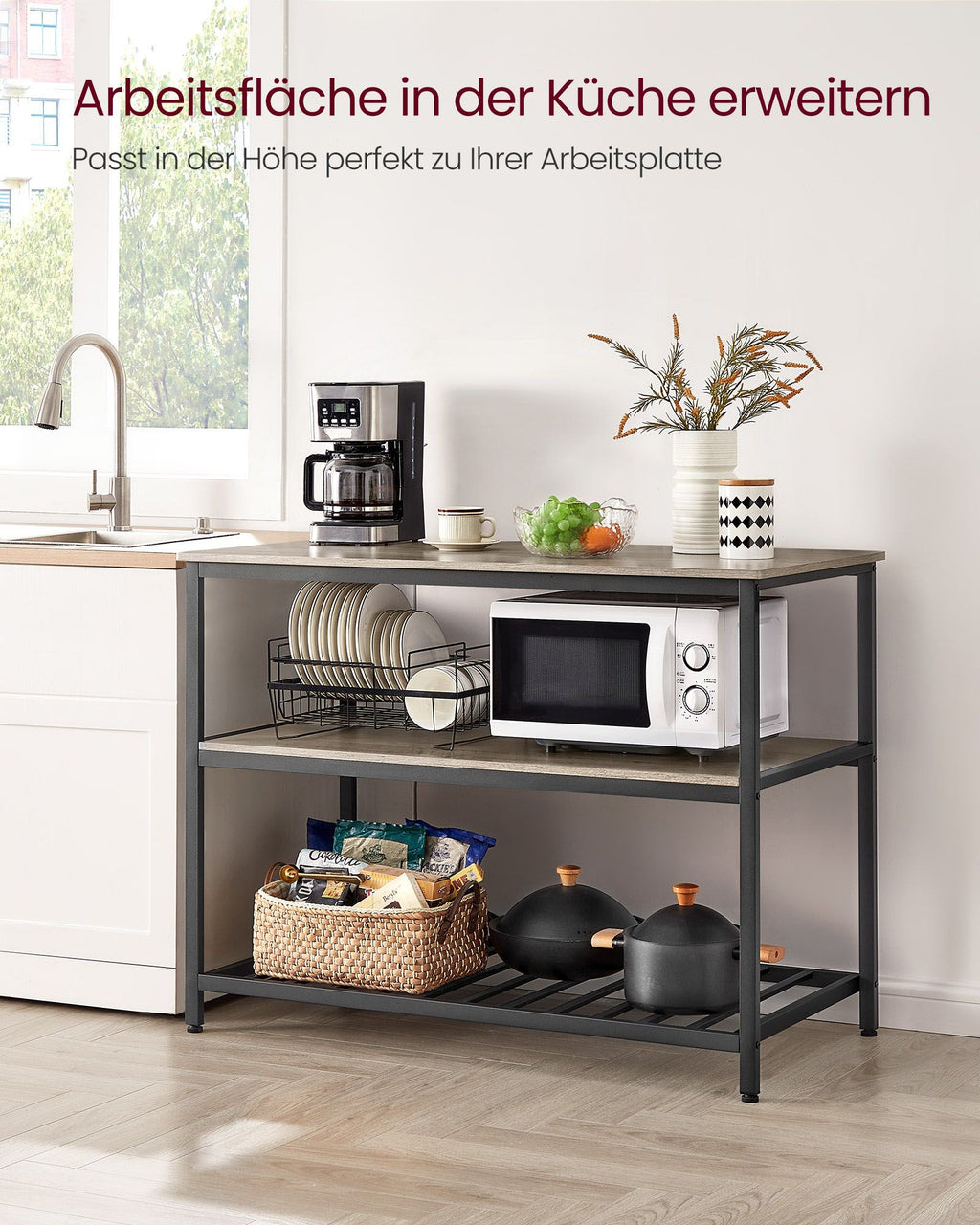 KitchenPlank - 3 nivåer - 60 × 120 × 90 cm - Industriell design